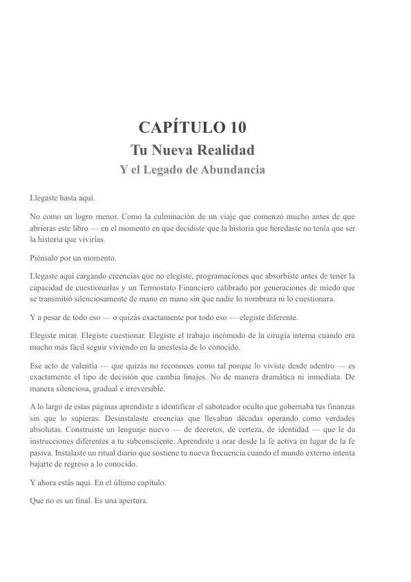 Página de apertura de Tu Nueva Realidad y el Legado