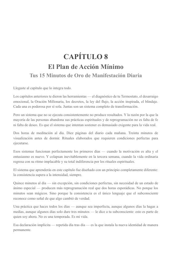 Página de apertura de El Plan de Acción Mínimo