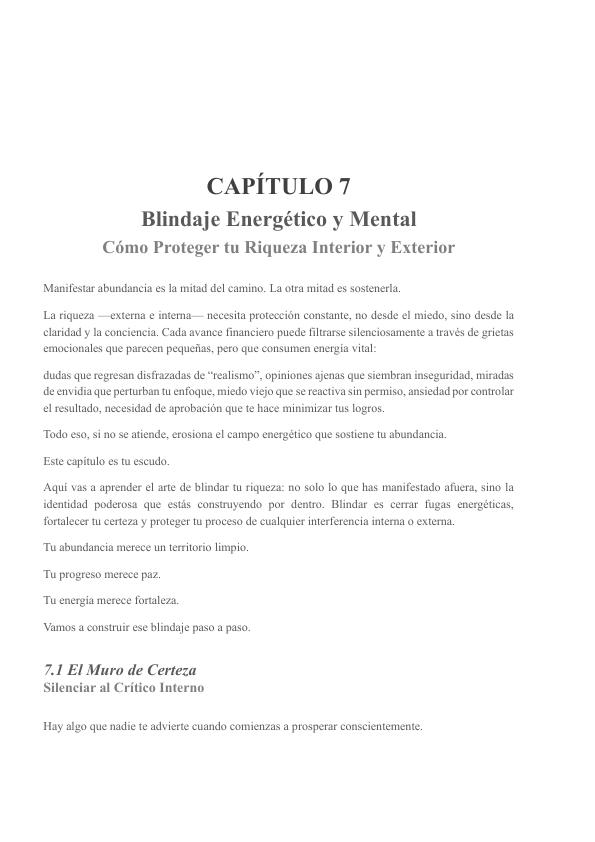 Página de apertura de Protección Energética y Mental